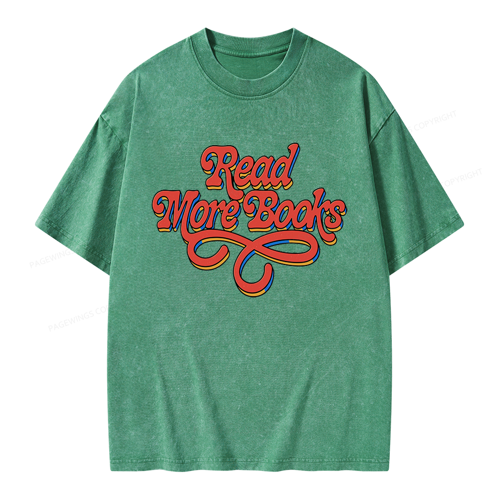 Pagewings Read More Books Unisex Washed T-shirt