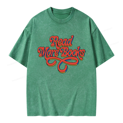 Pagewings Read More Books Unisex Washed T-shirt