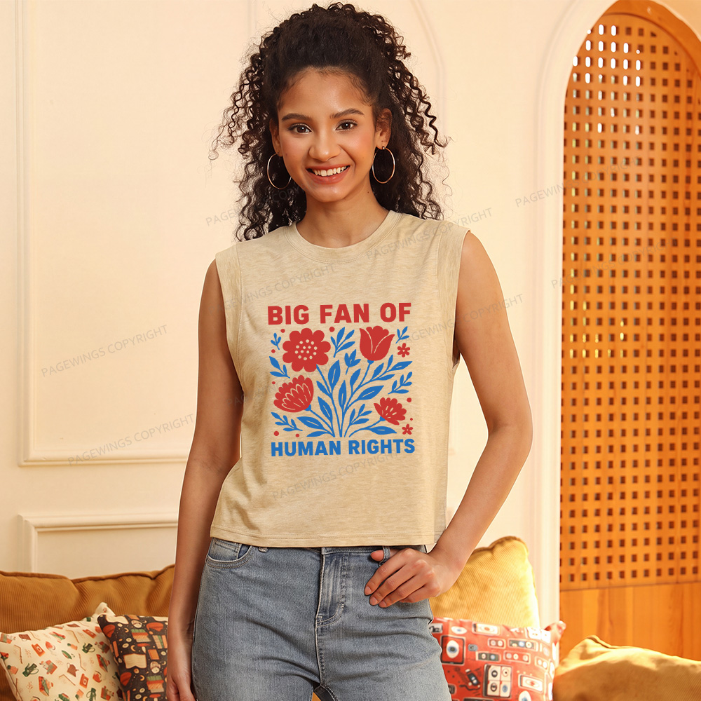 Pagewings Big Fan Of Human Rights 15741 Bookish Women's Heather Tank Top