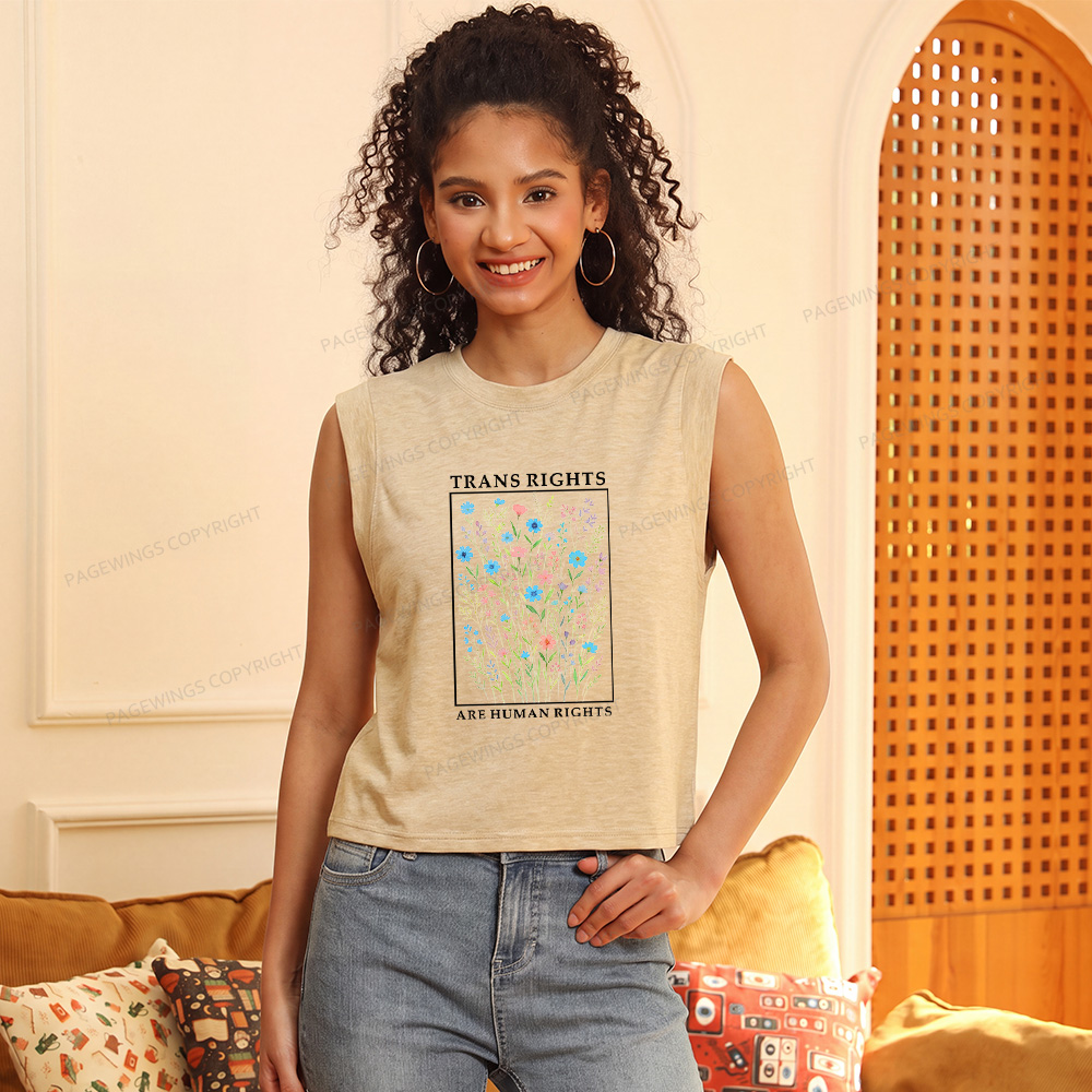 Pagewings Trans Rights Are Human Rights 15266 Bookish Women's Heather Tank Top