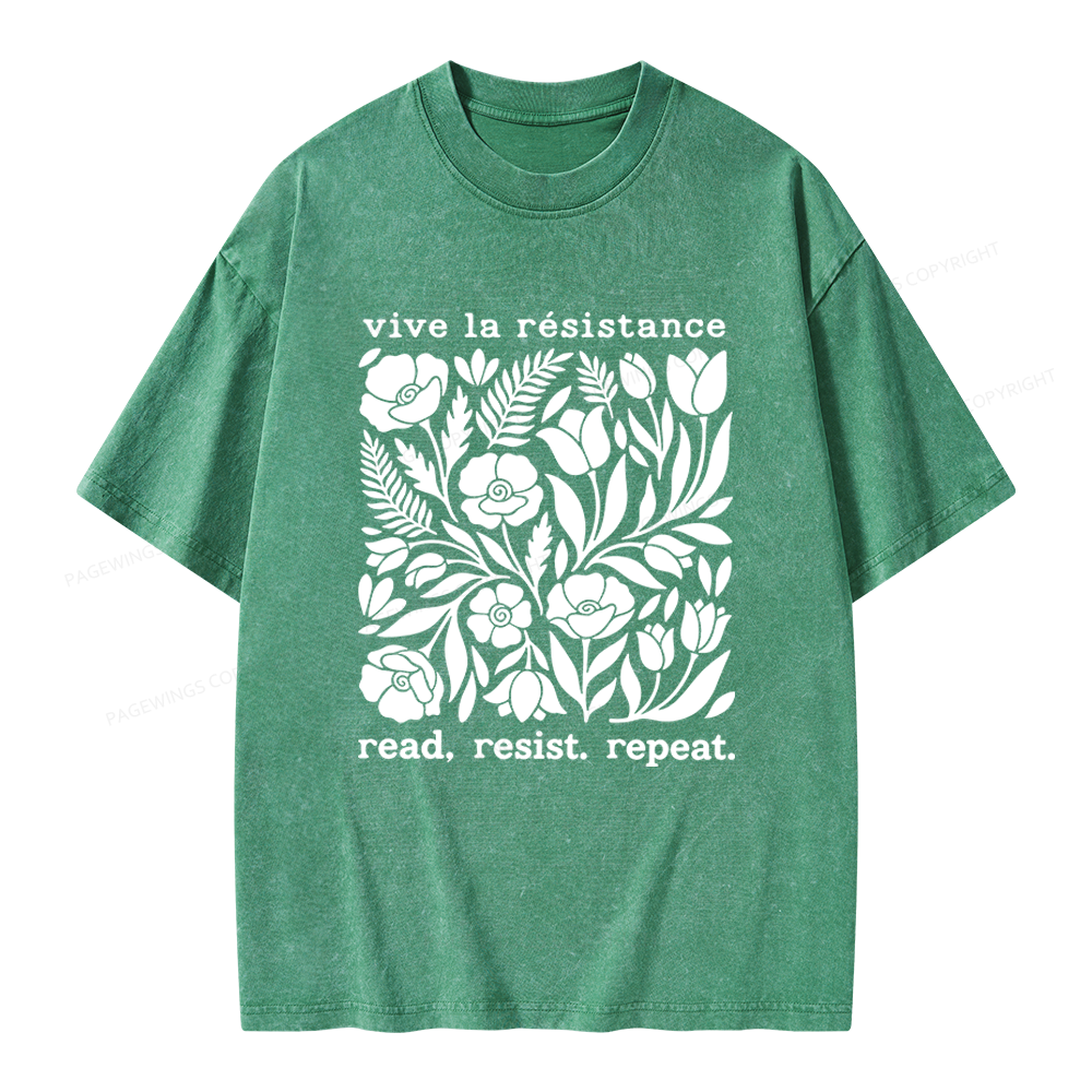 Pagewings Read Resist Repeat Unisex Washed T-shirt