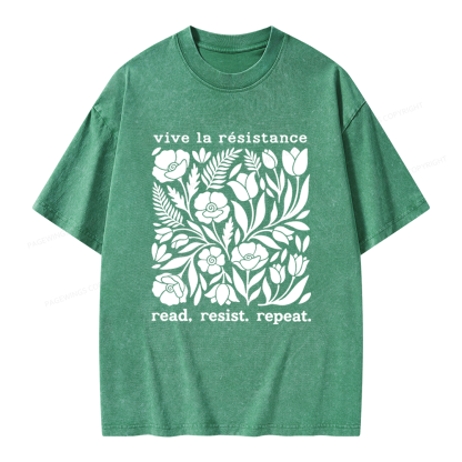 Pagewings Read Resist Repeat Unisex Washed T-shirt