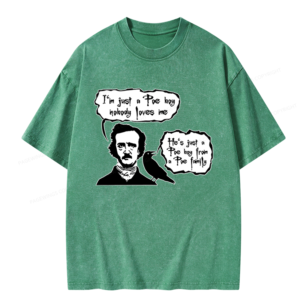 Pagewings I'm Just A Poe Boy Unisex Washed T-shirt