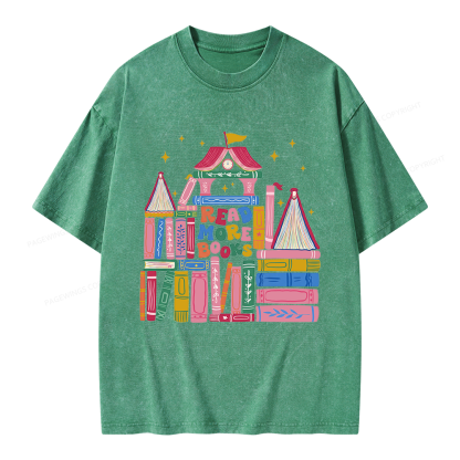 Pagewings Read More Books Unisex Washed T-shirt