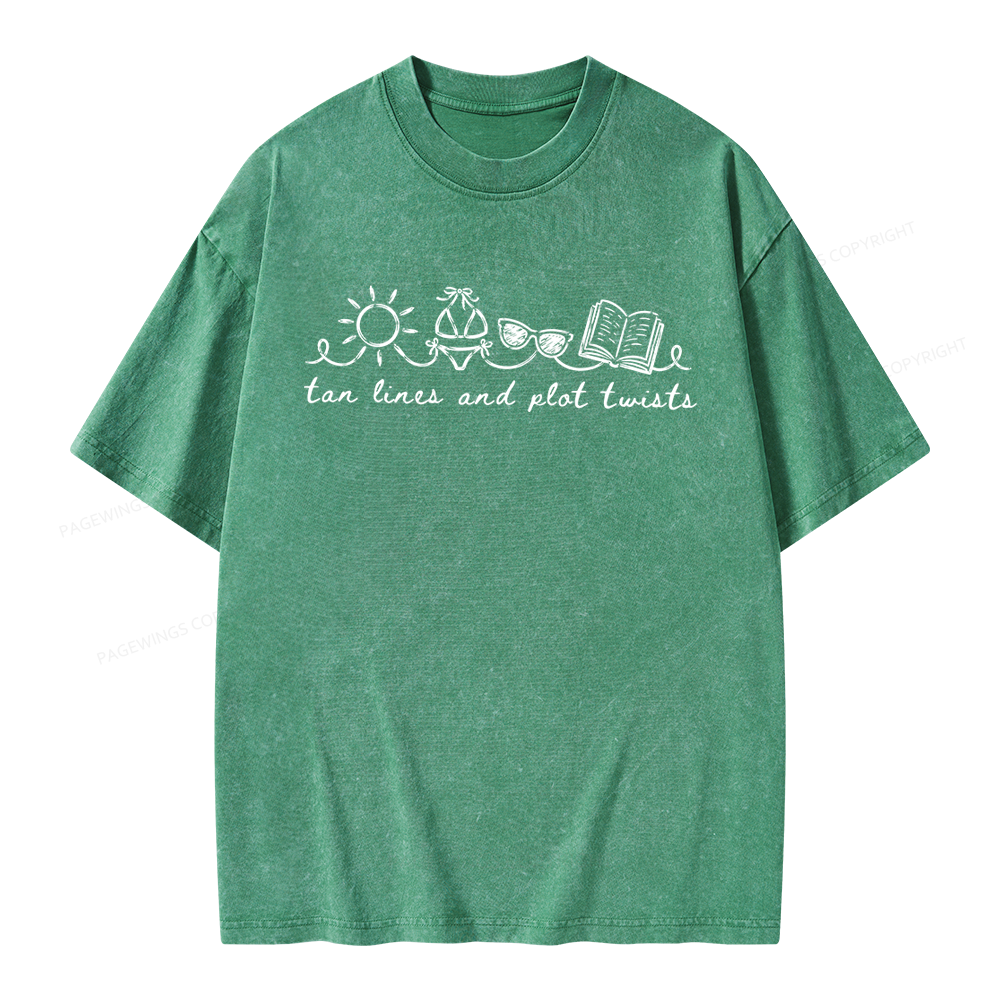 Pagewings Summer Reading Unisex Washed T-shirt