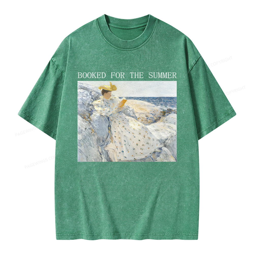 Pagewings Booked for the Summer Unisex Washed T-shirt