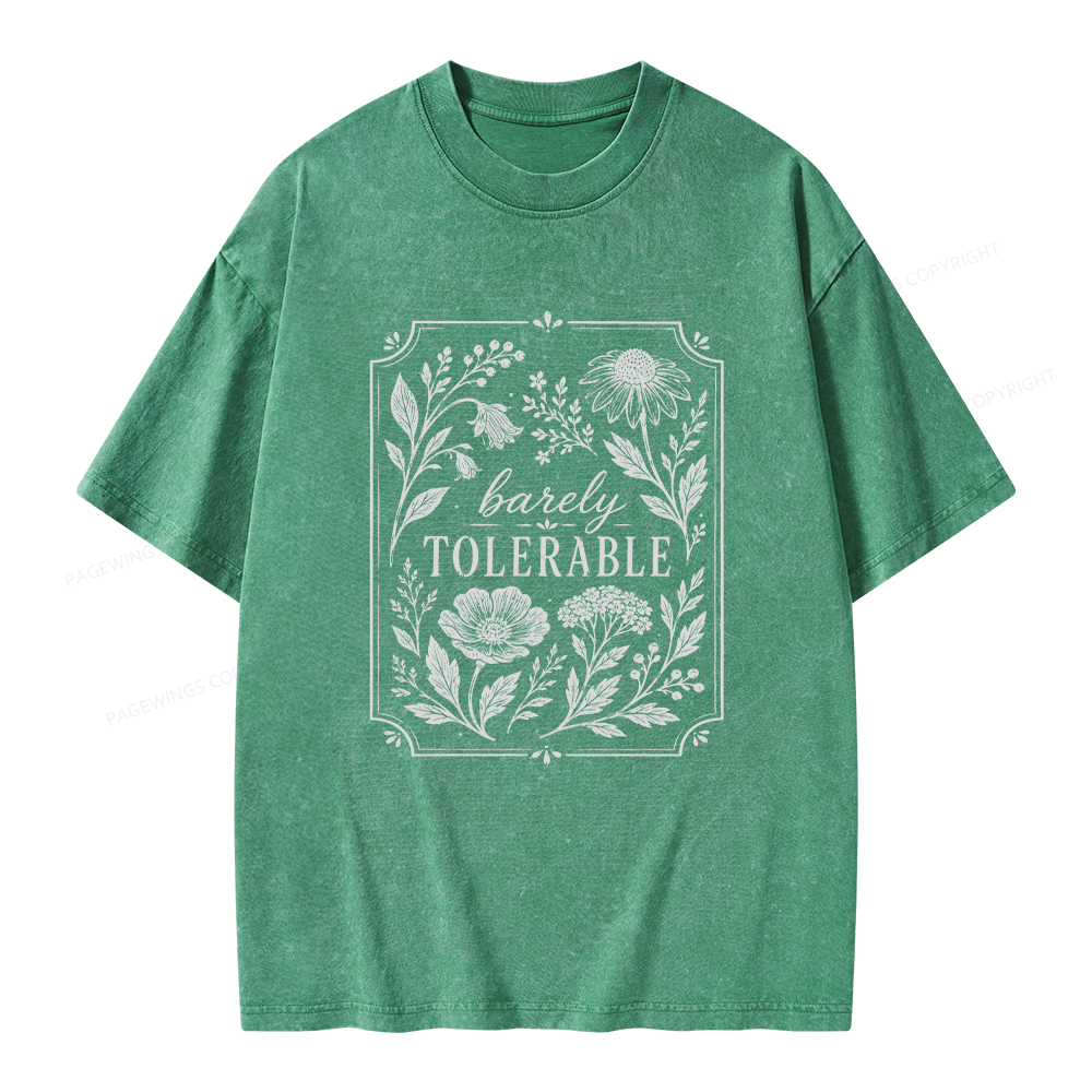 Pagewings Barely Tolerable Unisex Washed T-shirt