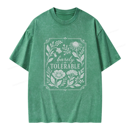 Pagewings Barely Tolerable Unisex Washed T-shirt