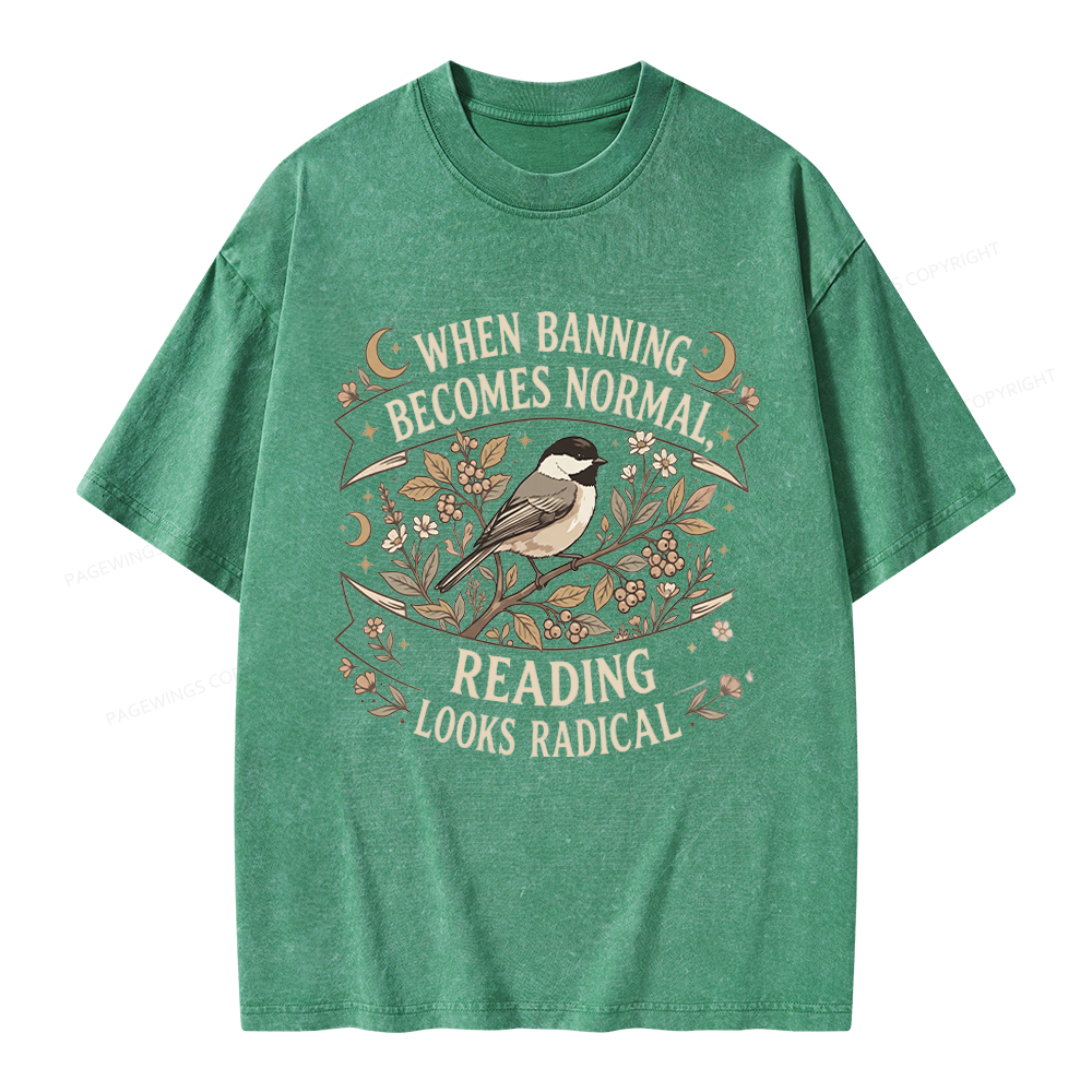 Pagewings Reading Looks Radical Unisex Washed T-shirt