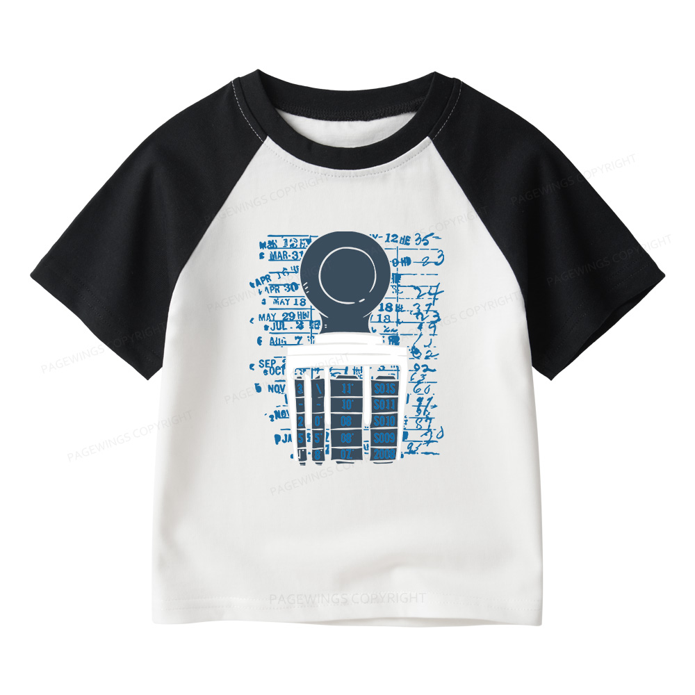 Pagewings Books Library Stamp16436 Kids Raglan T-shirt