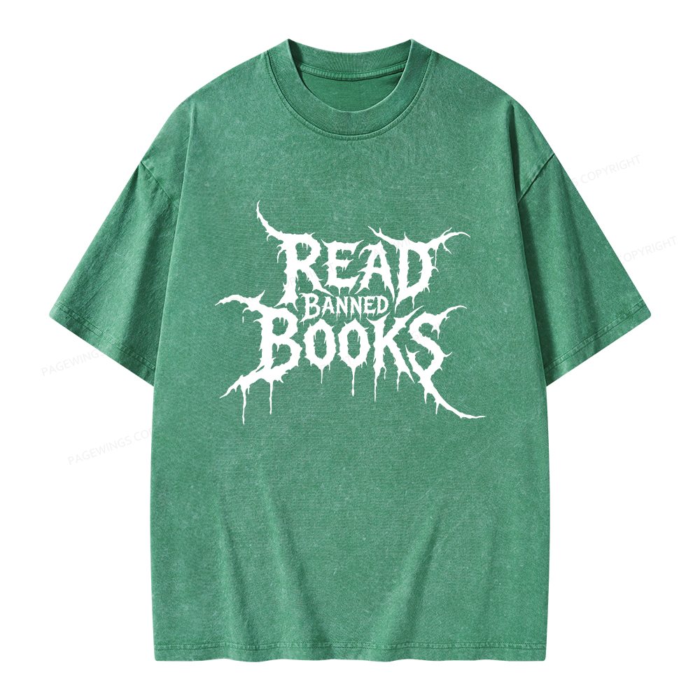 Pagewings Read Banned Books Unisex Washed T-shirt