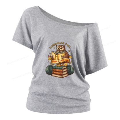 Pagewings Librarian Owl Women Off Shoulder T-shirts