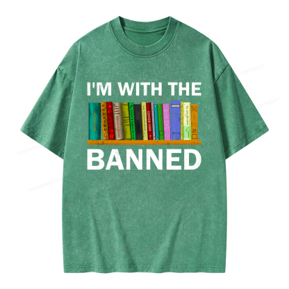 Pagewings I'm With The Banned Unisex Washed T-shirt