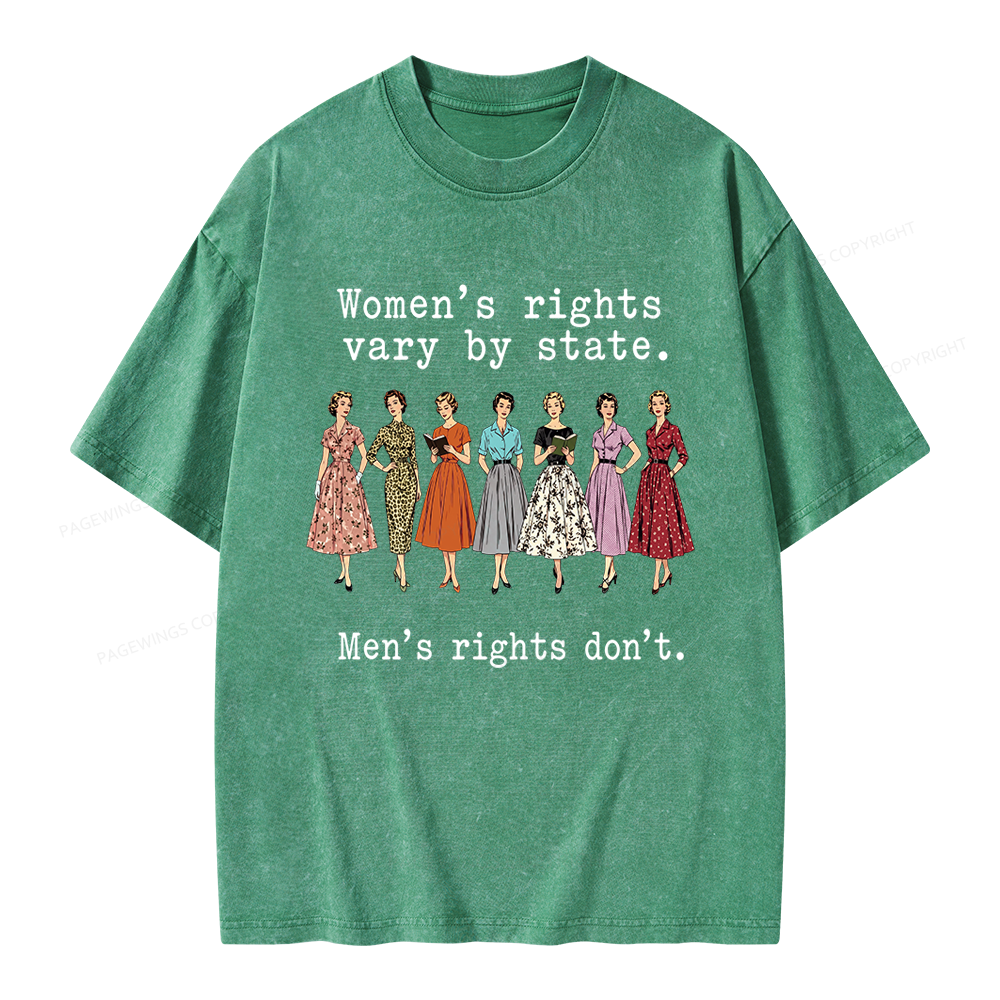 Pagewings Women's Rights Vary By State Unisex Washed T-shirt