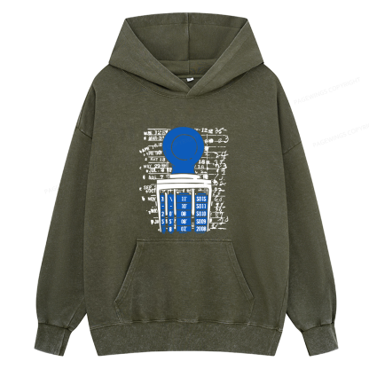 Pagewings Books Library Stamp Unisex Washed Hoodie