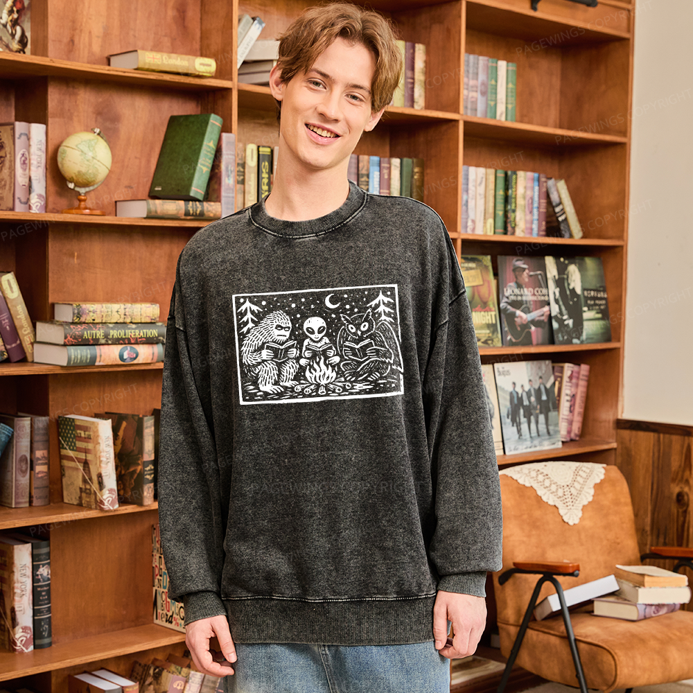 Pagewings Book Lover Unisex Washed Sweatshirt