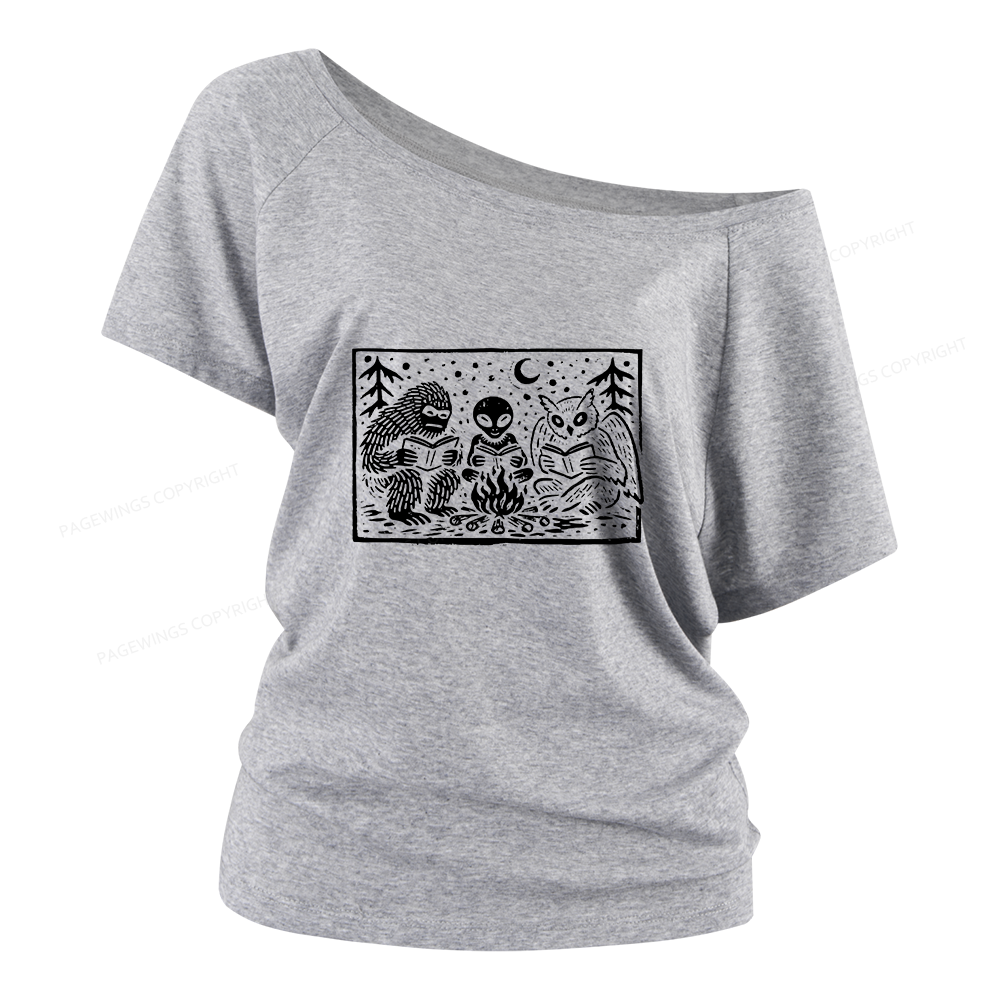Pagewings Book Lover Women Off Shoulder T-shirts