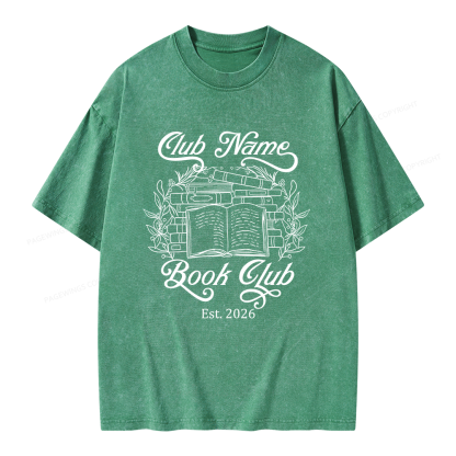 Pagewings Personalized Book Club Unisex Washed T-shirt