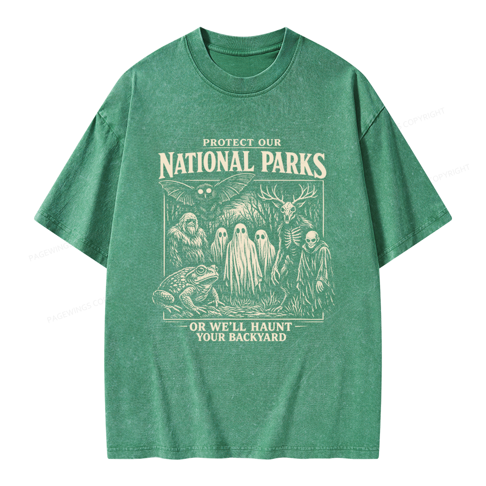 Pagewings Protect Our National Parks Unisex Washed T-shirt