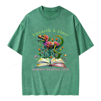 Pagewings Summer Reading 2026 Unisex Washed T-shirt