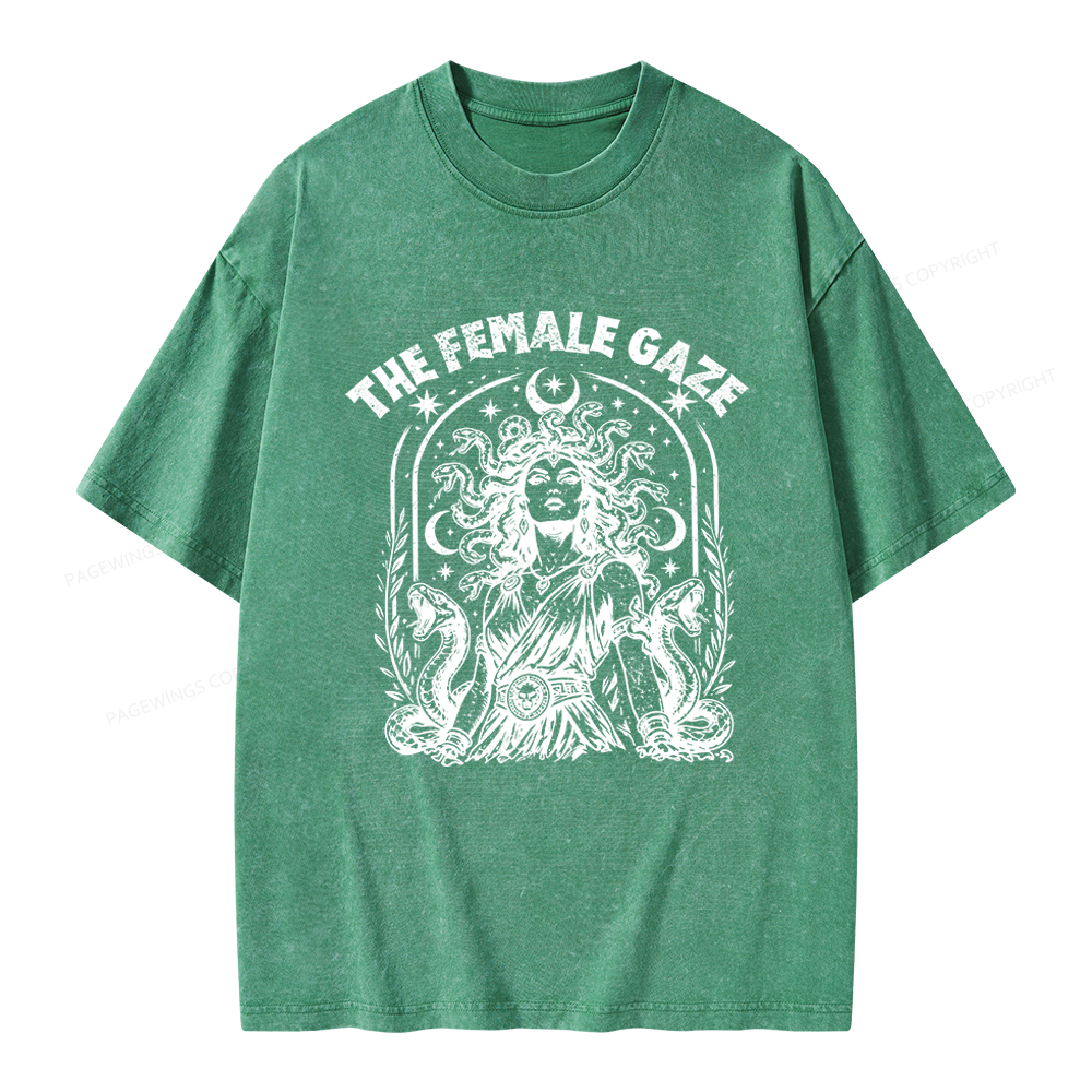 Pagewings Vintage Medusa Feminist Unisex Washed T-shirt