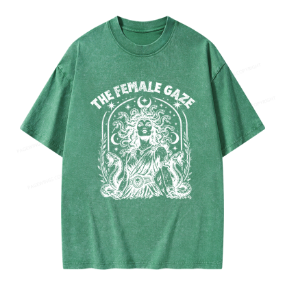 Pagewings Vintage Medusa Feminist Unisex Washed T-shirt