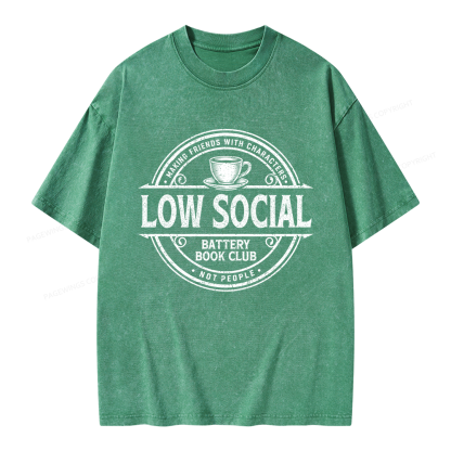 Pagewing Anti Social Book Club Unisex Washed T-shirt