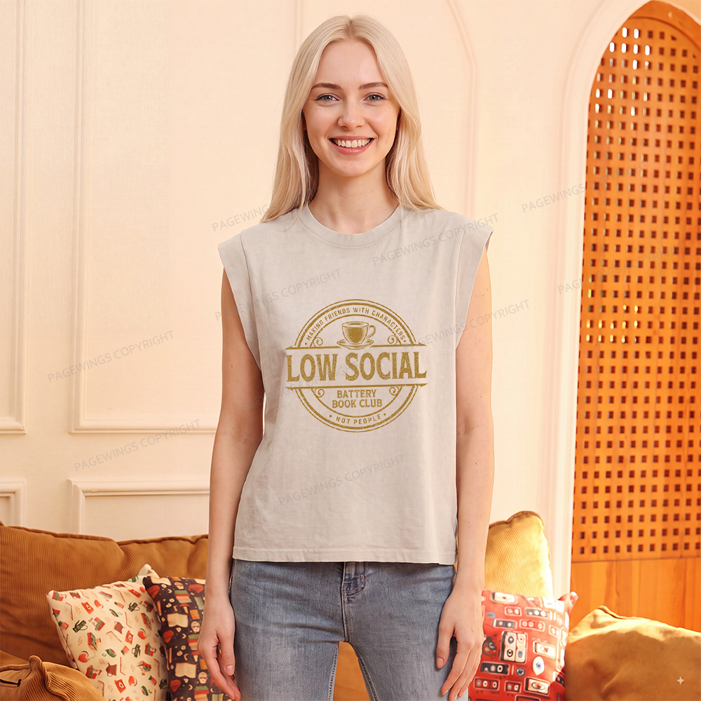 Pagewing Anti Social Book Club Women's Washed Tank Top