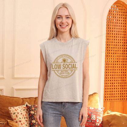 Pagewing Anti Social Book Club Women's Washed Tank Top