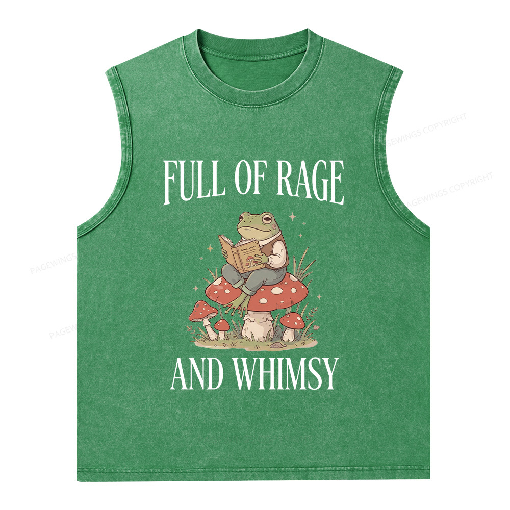 Pagewings Full of Rage and Whimsy Unisex Washed Tank Top