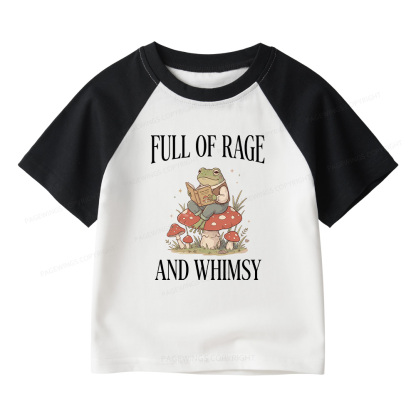 Pagewings Full of Rage and Whimsy Kids Raglan T-shirt 