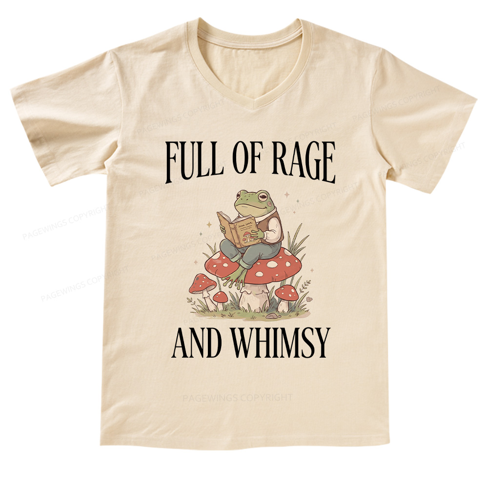Pagewings Full of Rage and Whimsy V-neck T-shirt