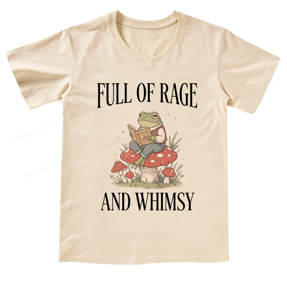 Pagewings Full of Rage and Whimsy V-neck T-shirt