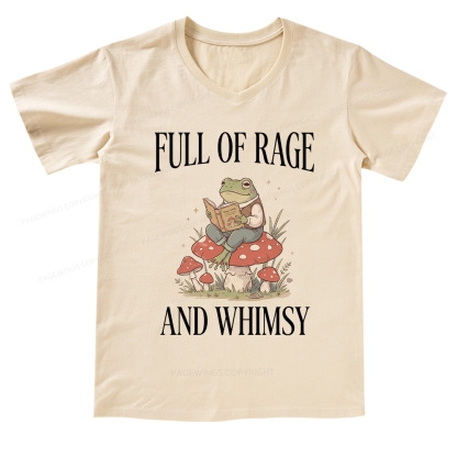 Pagewings Full of Rage and Whimsy V-neck T-shirt