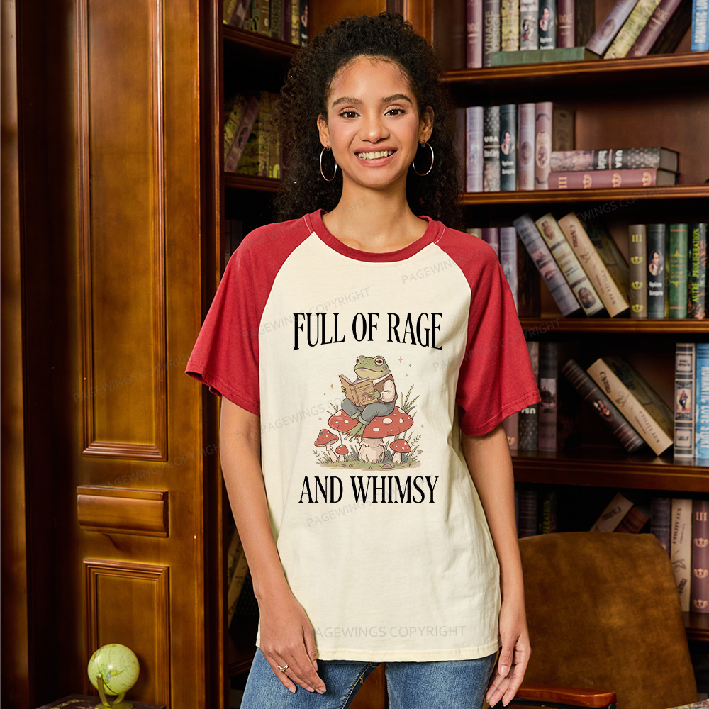 Pagewings Full of Rage and Whimsy Raglan T-shirt