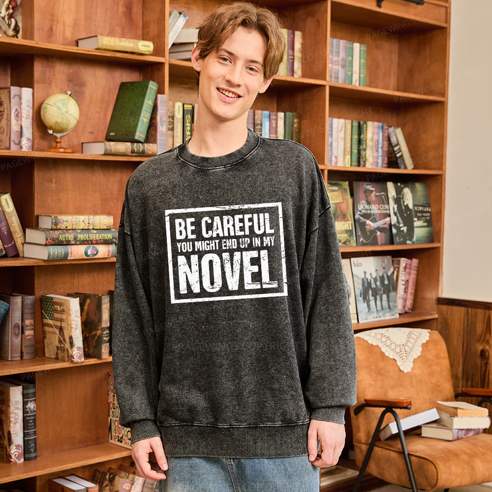 Pagewings Funny Novelist Writer Unisex Washed Sweatshirt