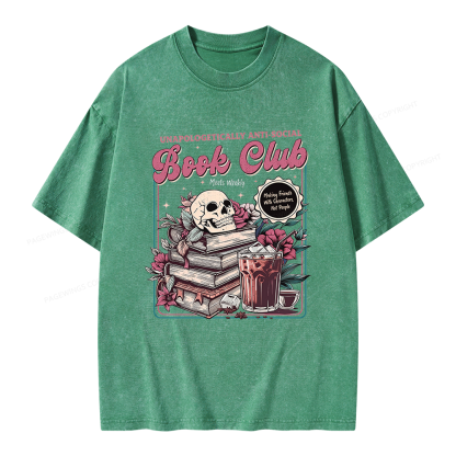Pagewings Vintage Book Club Unisex Washed T-shirt