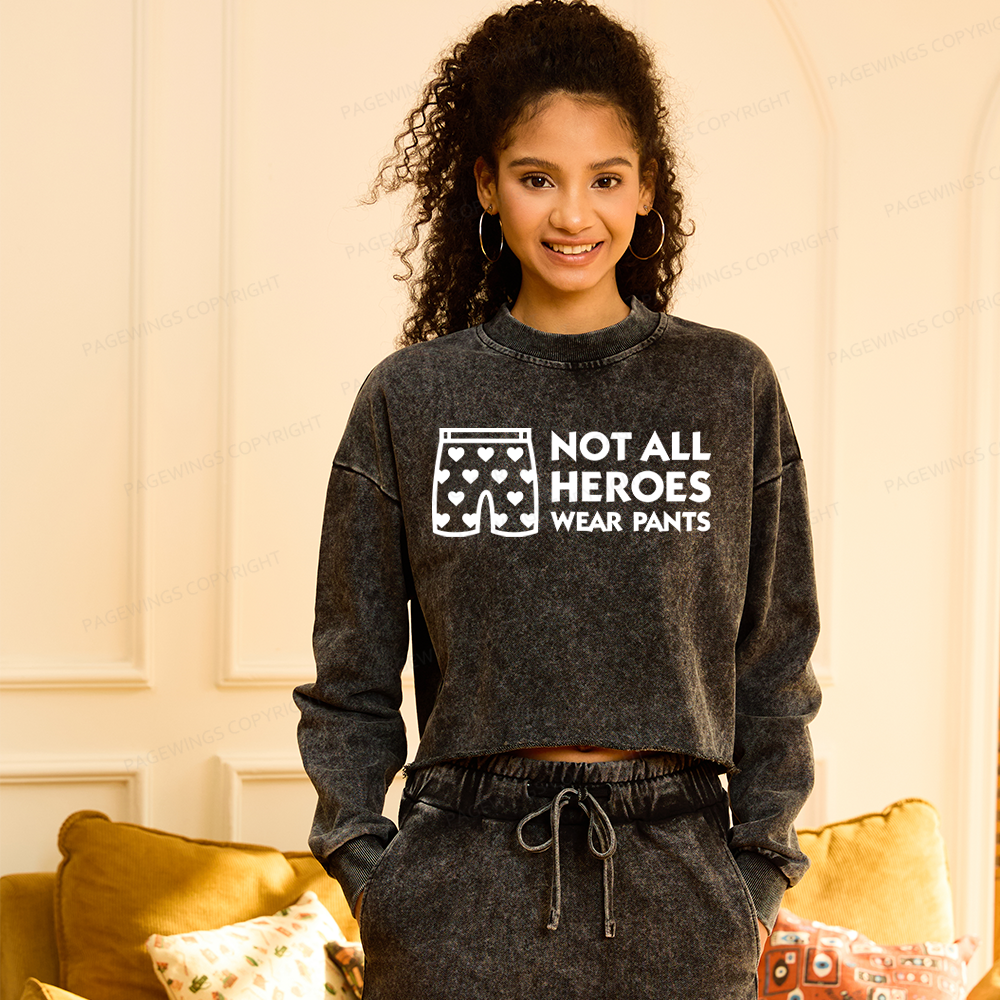 Pagewings Sci-Fi Book Lover Washed Crop Sweatshirt