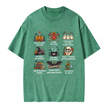 Pagewings Inclusive Halloween Unisex Washed T-shirt