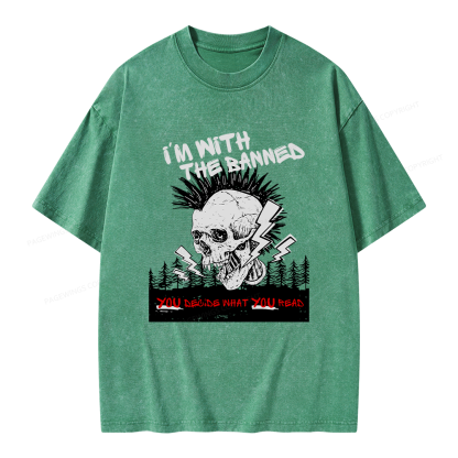 Pagewings I'm with the Banned Unisex Washed T-shirt