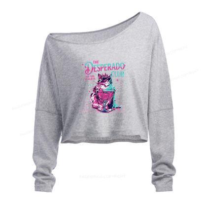 Pagewings Sci Fi Fan Slouchy Long Sleeve Off Shoulder T-shirt