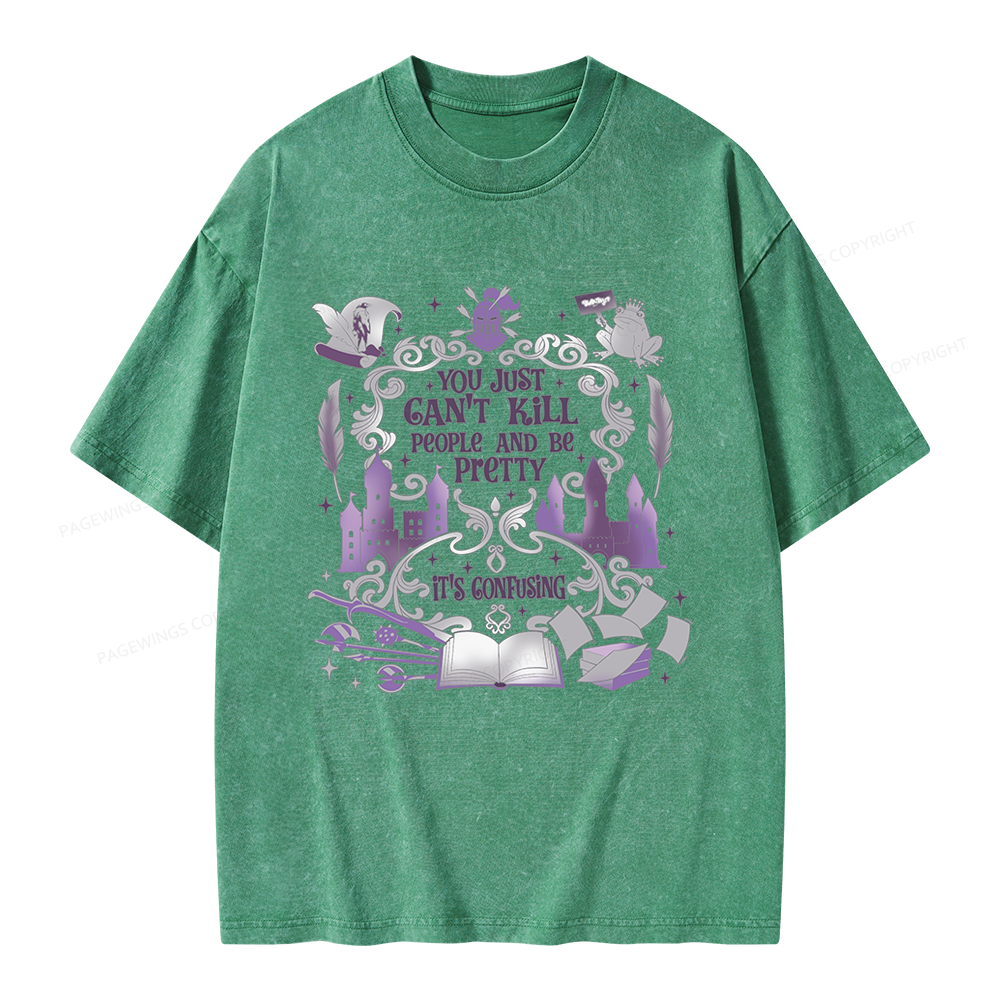Pagewings Romantasy Book Lovers Unisex Washed T-shirt
