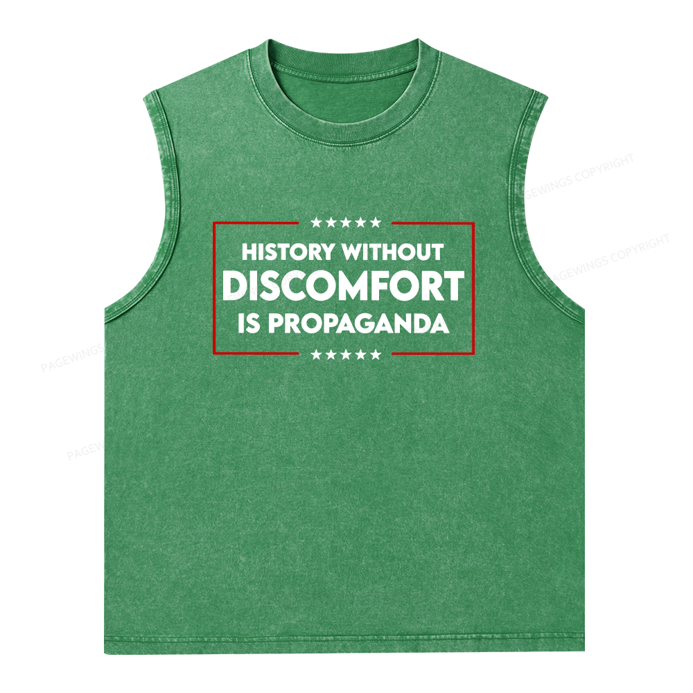 Pagewings History Without Discomfort Is Propaganda Unisex Washed Tank Top
