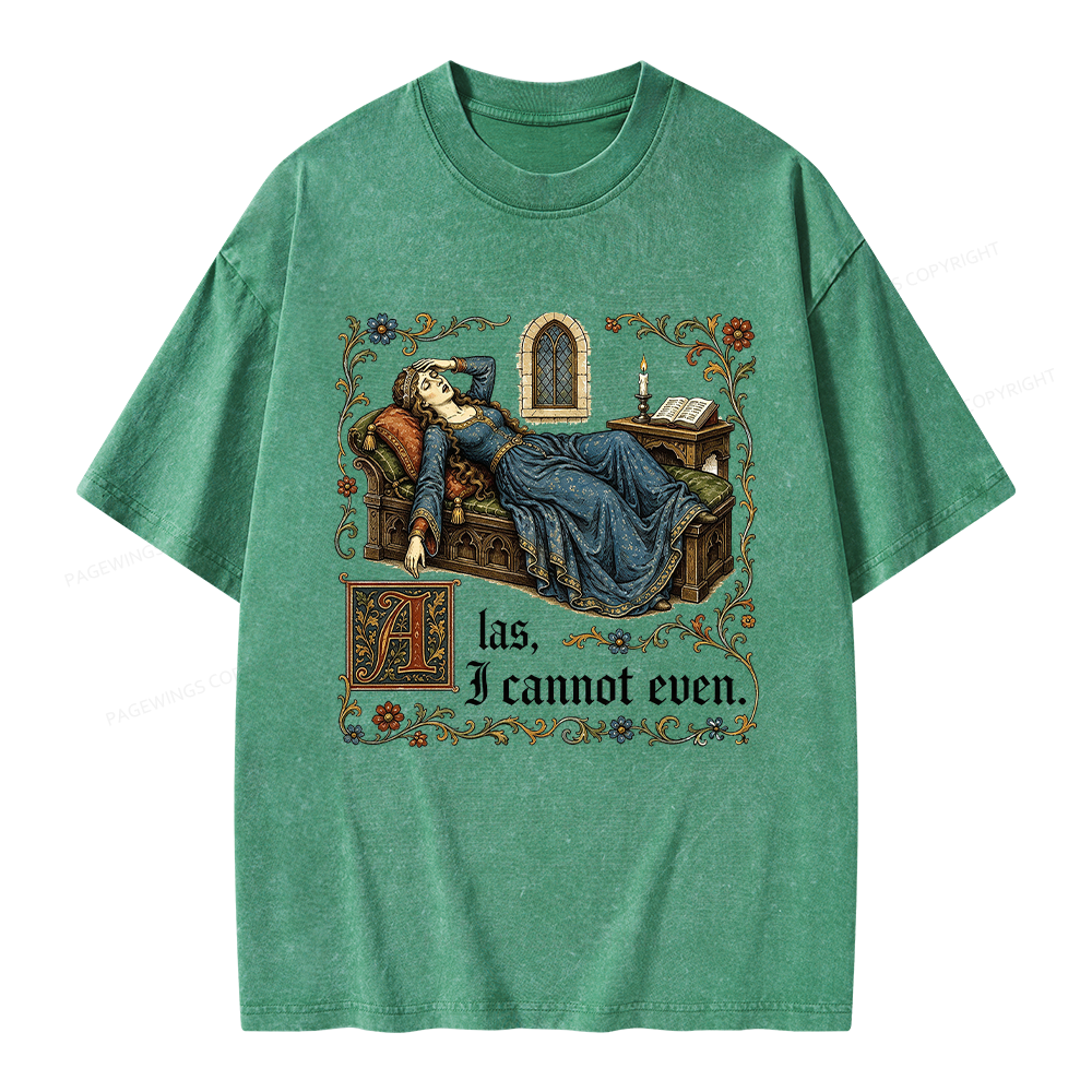 Pagewings Medieval Book Lover Unisex Washed T-shirt