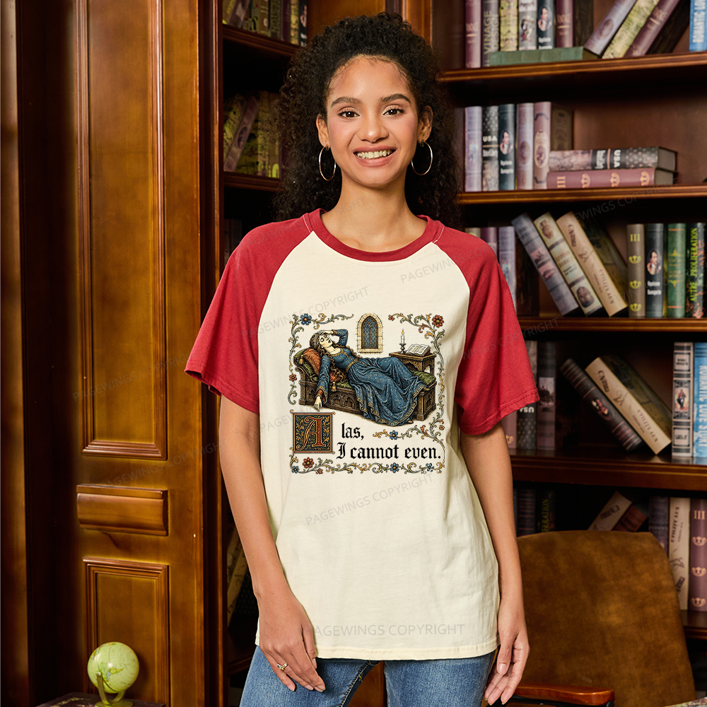 Pagewings Medieval Book Lover Raglan T-shirt