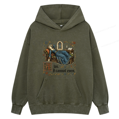 Pagewings Medieval Book Lover Unisex Washed Hoodie