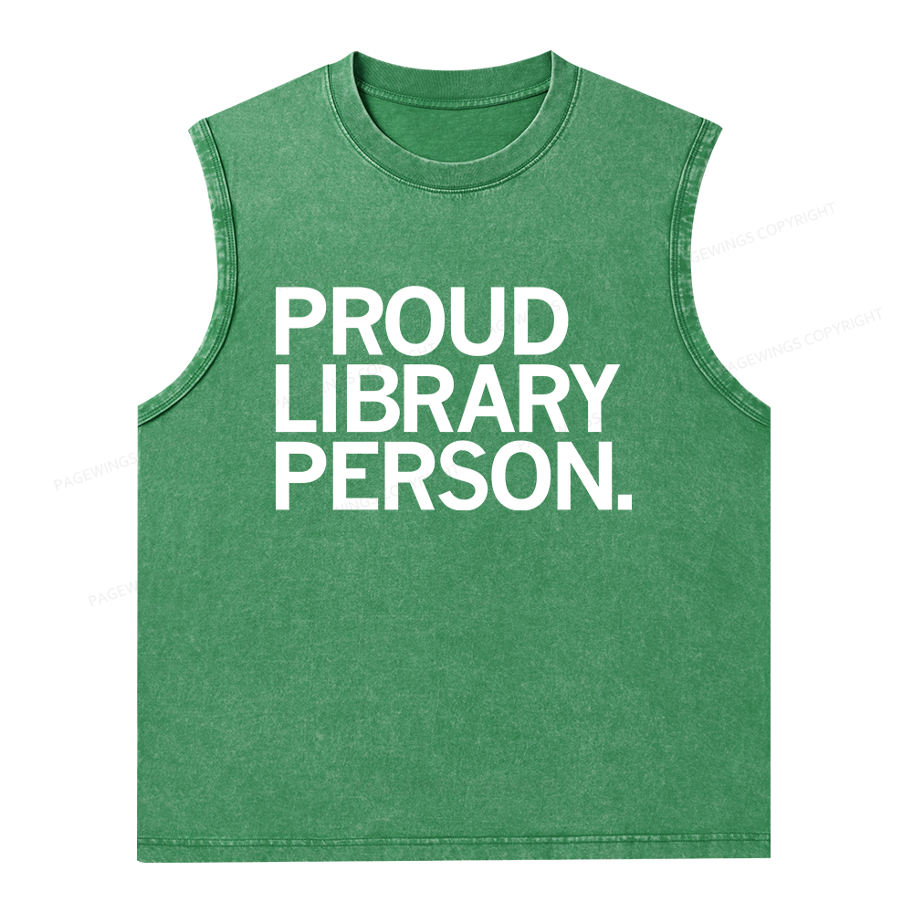 Pagewings  Proud Library Person Unisex Washed Tank Top