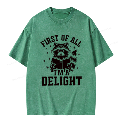 Pagewings First of All I’m a Delight Unisex Washed T-shirt