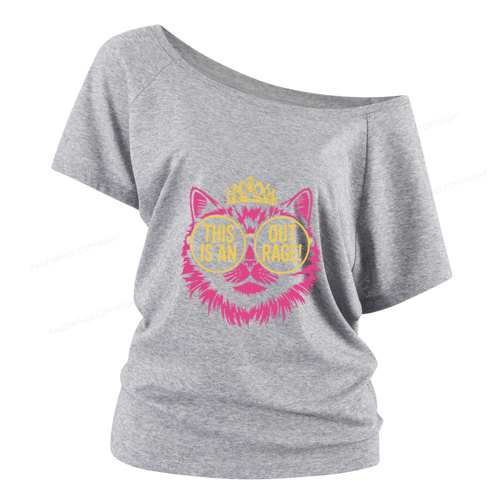 Pagewings This is an Outrage Women Off Shoulder T-shirts