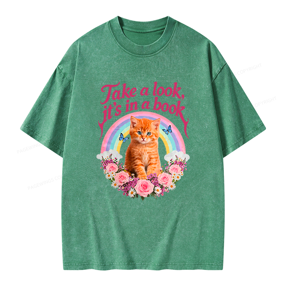 Pagewings Take A Look It's In A Book Unisex Washed T-shirt